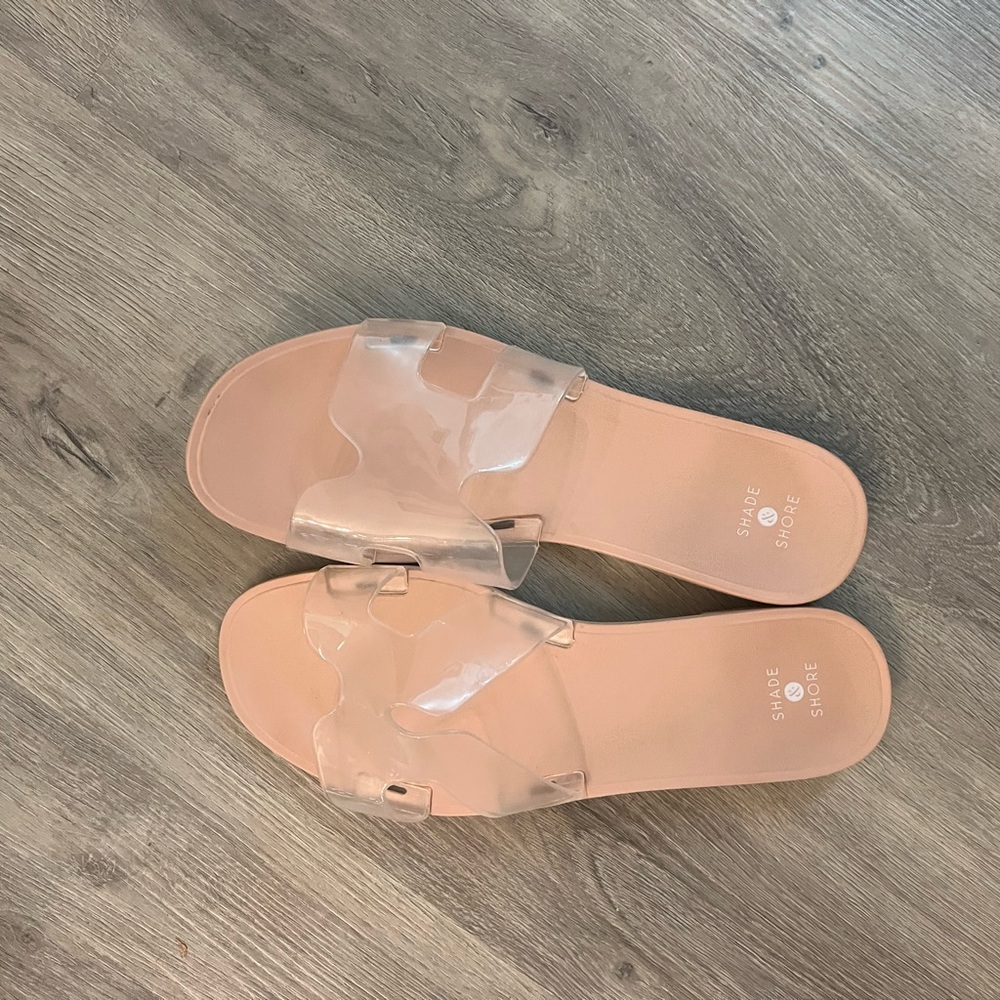 Shade & Shore Blush Pink Sandals with Clear Straps